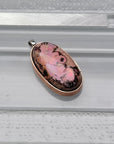 Natural Cantera Mexican Pink Opal Sterling Silver & Copper Pendant - AAA Grade Opal