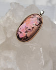 Natural Cantera Mexican Pink Opal Sterling Silver & Copper Pendant - AAA Grade Opal