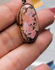 Natural Cantera Mexican Pink Opal Sterling Silver & Copper Pendant - AAA Grade Opal