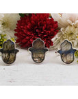 Labradorite Gemstone Sterling Silver Hand of Fatima Ring - Irene 2