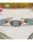 Larimar Gemstone Sterling Silver Ring - Isadora | Crystal Gemstone Shop.