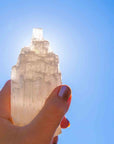Selenite Crystal Tower for Cleansing and Charging - Mini Satin Spar - Many Different Shapes