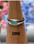 Australian Opal Sterling Silver Ring - Petite Stackable Rings 4