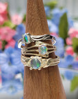Australian Opal Sterling Silver Ring - Petite Stackable Rings