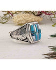 Gemstone Inlay Sterling Silver Ring with Mother of Pearl and Opal 3