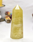 7.0" Lemon Quartz Gemstone Obelisk Tower Point
