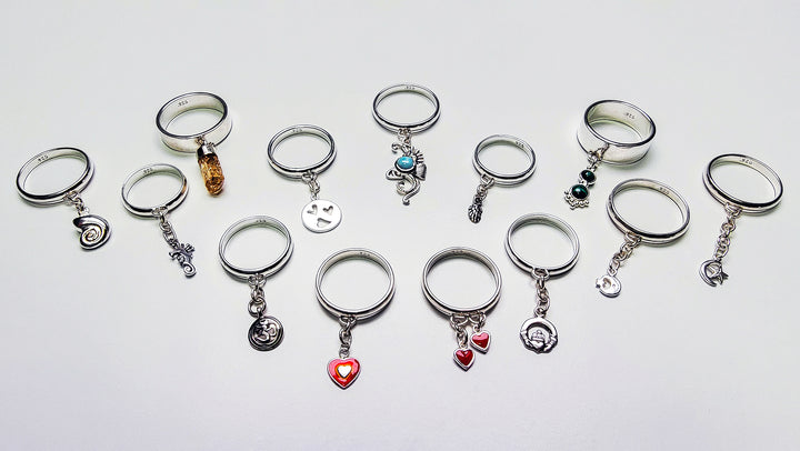 Sterling Silver Charm Rings