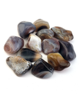 Botswana Agate Tumbled Gemstone - Single Stone - White Background