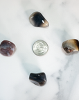 Botswana Agate Tumbled Gemstone - Single Stone - Size Comparison