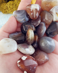 Botswana Agate Tumbled Gemstone - Single Stone - In Hand Close Up