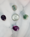 Fluorite Crystal Natural Gemstone Tumbled Stone | High Quality - Size Comparison