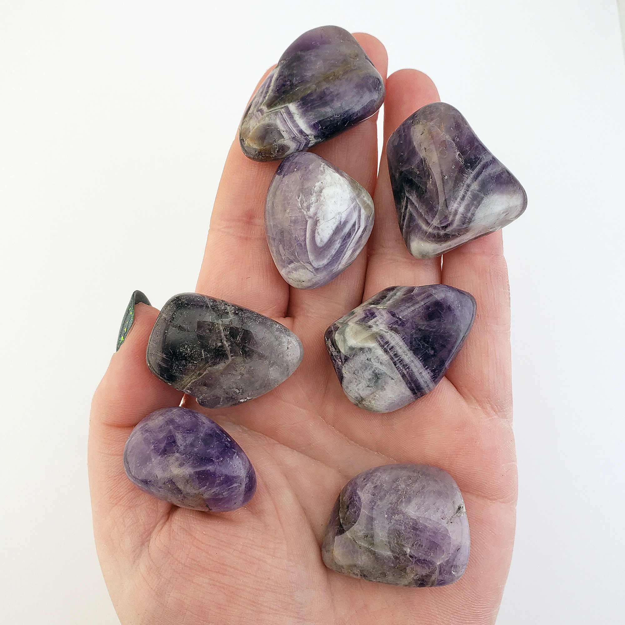 Dogtooth Amethyst Tumbled Crystal - Freeform One Stone - In Hand