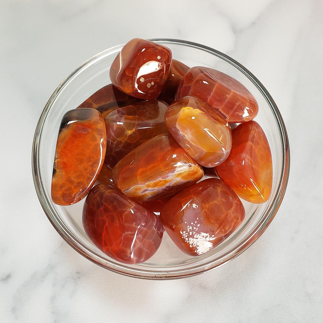 Fire Agate Natural Tumbled Crystal - One Stone - Strong Light