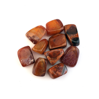 Fire Agate Natural Tumbled Crystal - One Stone - White Background