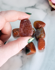 Fire Agate Natural Tumbled Crystal - One Stone - One Stone Between Fingers