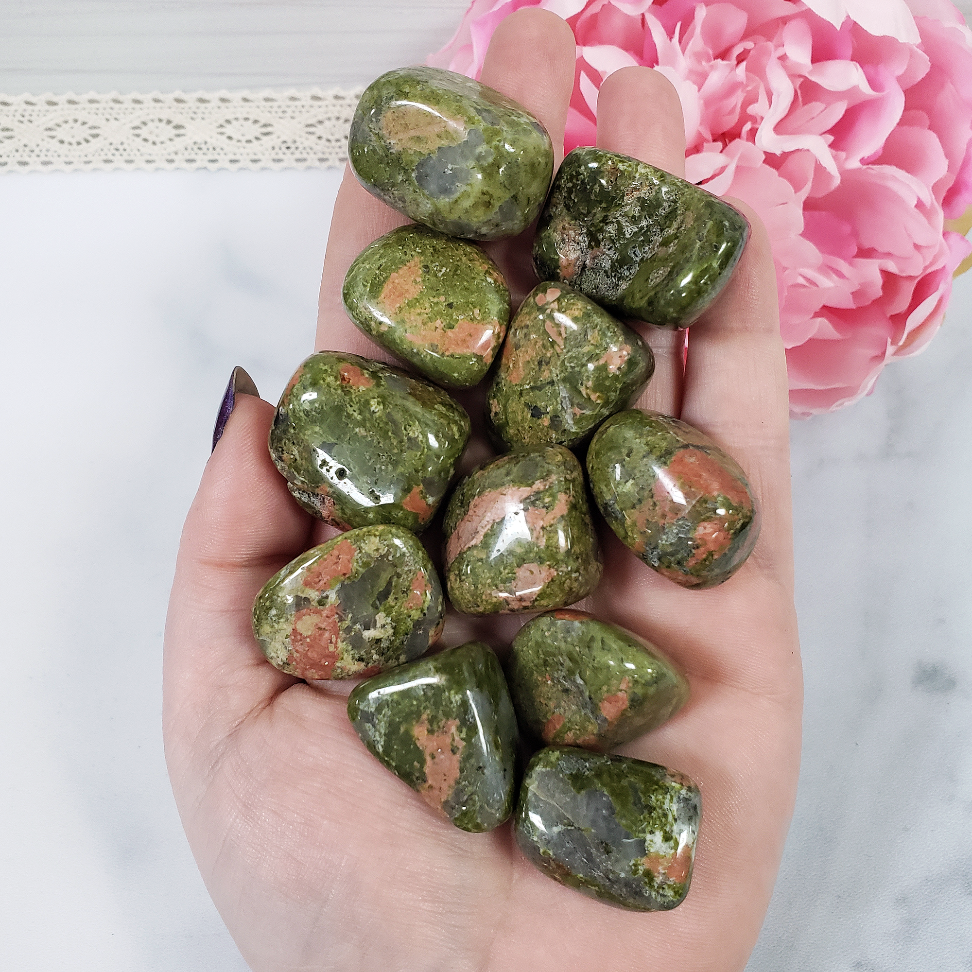 Unakite Stone Natural Crystal Tumbled Stone | One Stone - 5