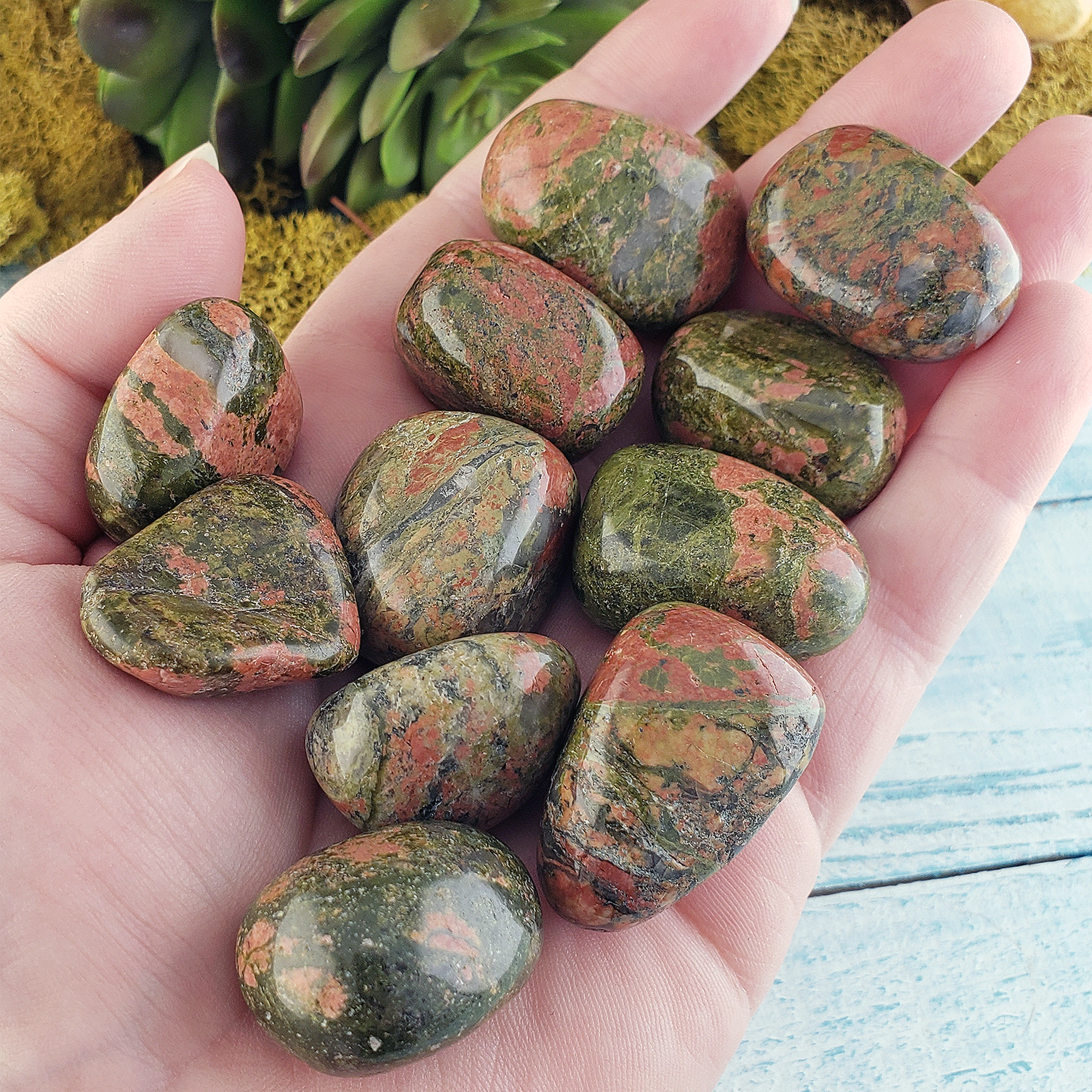 Unakite Stone Natural Crystal Tumbled Stone | One Stone - 1