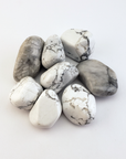 Howlite Natural Tumbled Stone - One Stone - White Background