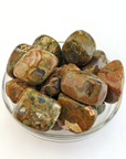 Rhyolite Tumbled Gemstones - Measurements - In Bowl