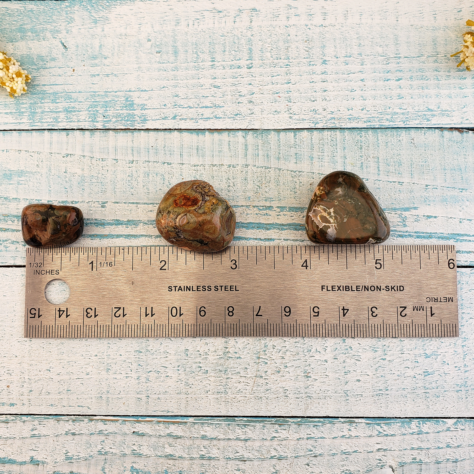 Rhyolite Tumbled Gemstones - Measurements