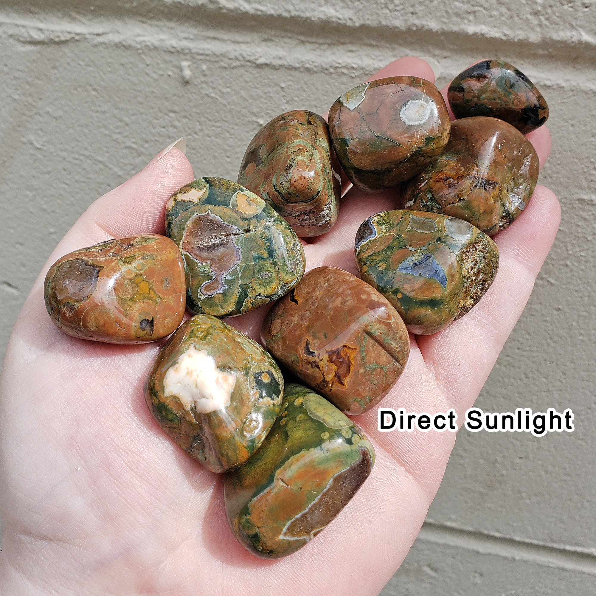 Rhyolite Tumbled Gemstones - Direct Sunlight