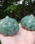 Green Aventurine Crystal Carving Natural Gemstone Jack-O-Lantern | Lucky Pumpkin - 2