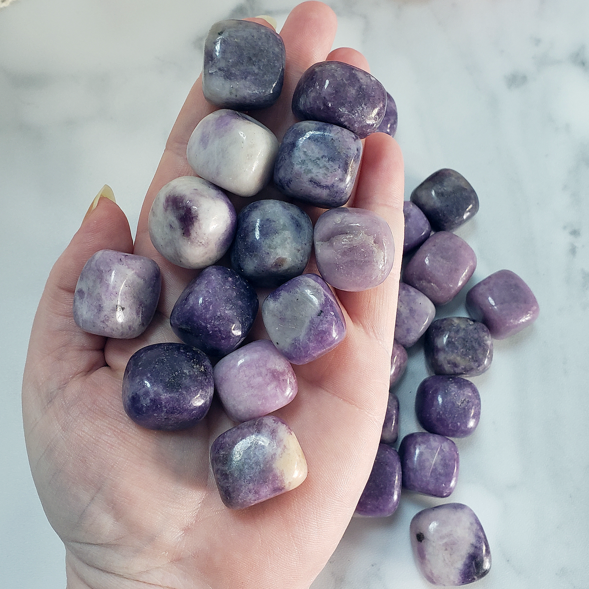 Lepidolite Stone Natural Tumbled Crystal - One Stone - Handful of Natural Lepidolite