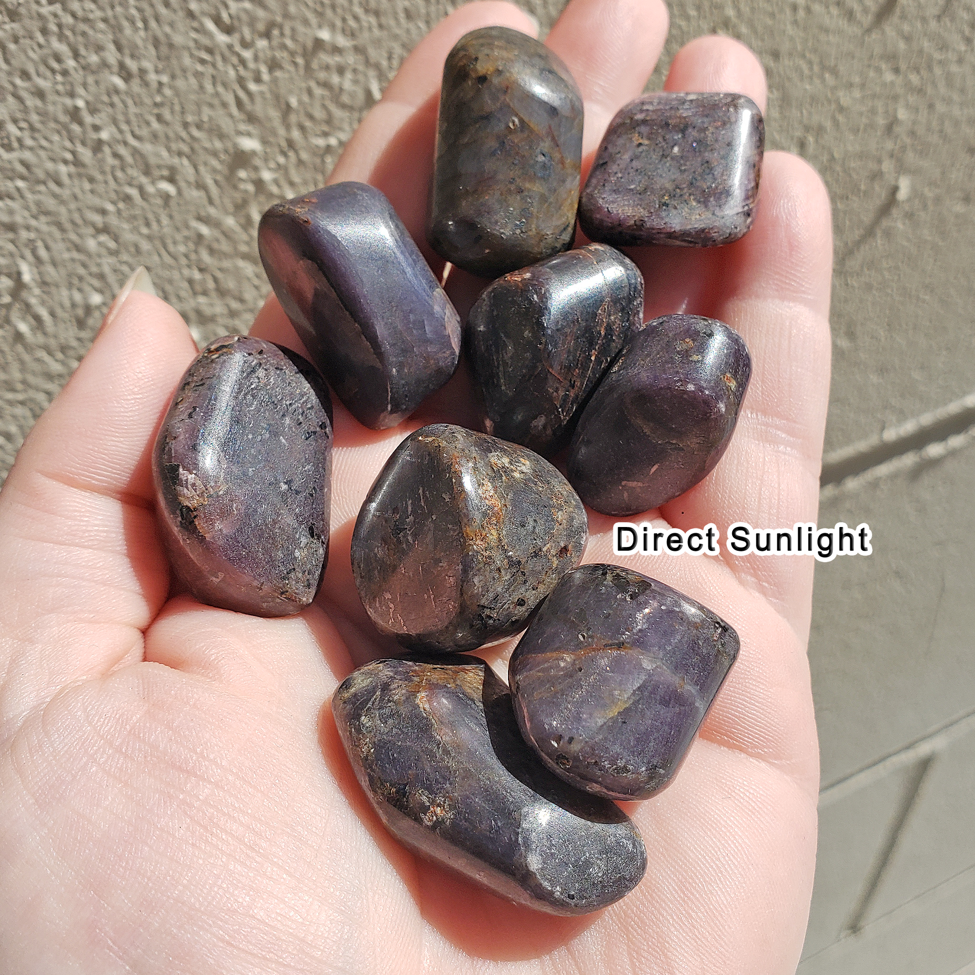 Ruby Corundum Natural Tumbled Gemstone - One Stone - Direct Sunlight