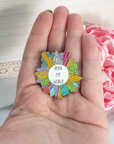 Rock My World Crystal Soft Enamel Pin Accessory - Rainbow Enamel Pin in Hand