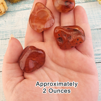 Carnelian Polished Tumbled Gemstone - One Stone or Bulk Wholesale Lots - 2 Ounces in Hand