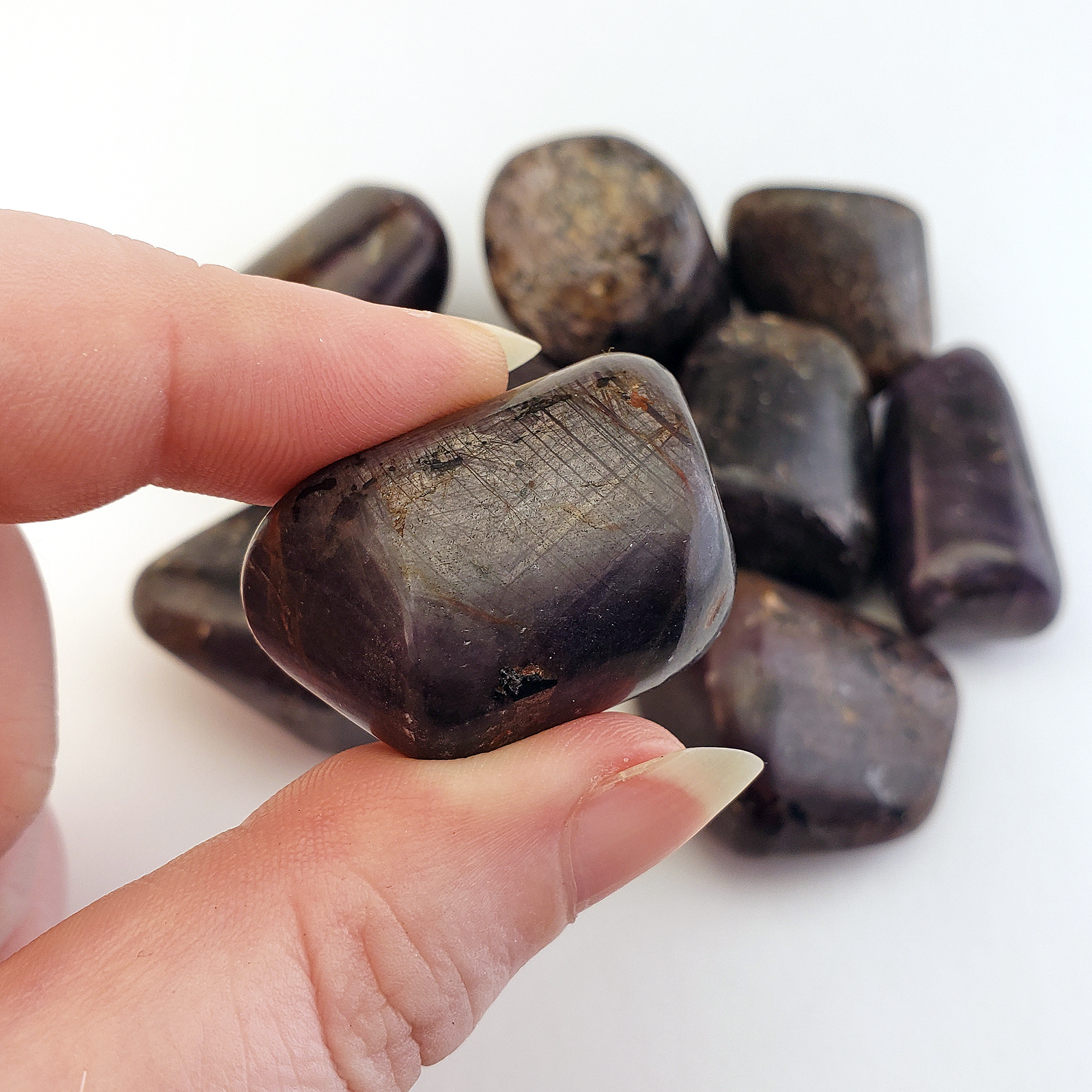 Star Ruby Corundum Polished Tumbled Gemstone - One Stone - Chatoyant