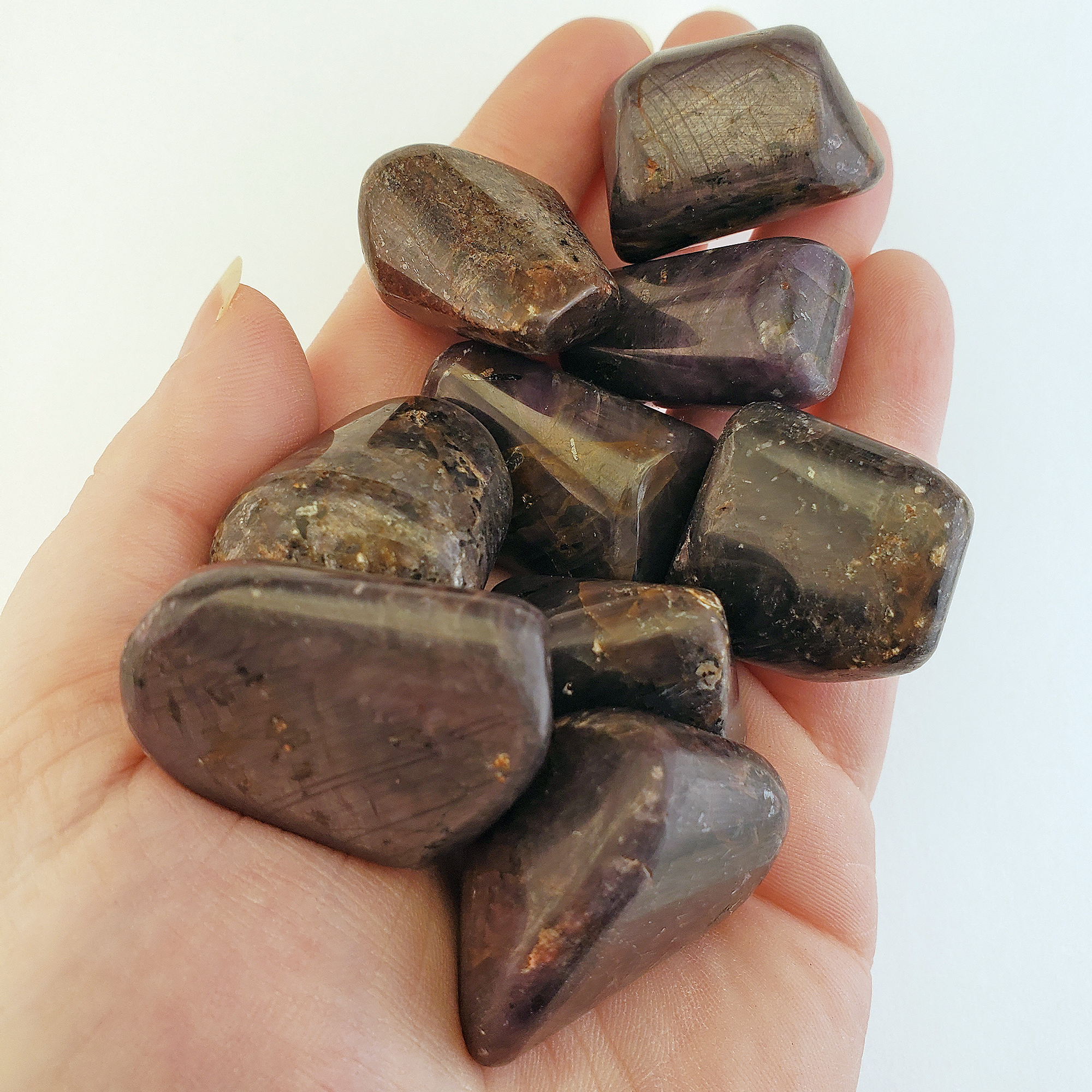 Star Ruby Corundum Polished Tumbled Gemstone - One Stone - Close Up