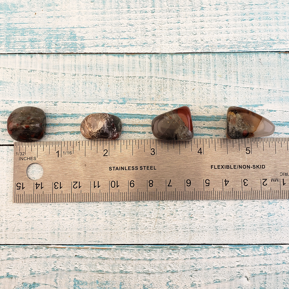 Seftonite Bloodstone Natural Tumbled Stone - Small One Stone - Measurement
