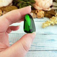 Green Obsidian Manmade Tumbled Stone - One Stone in Hand