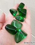 Green Obsidian Manmade Tumbled Stone - One Stone - In Outdoor Light