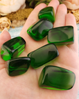 Green Obsidian Manmade Tumbled Stone - One Stone - Close Up