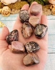 Rhodonite Natural Crystal Tumbled Stone - One Stone - Handful of Tumbled Stones