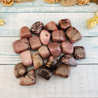 Rhodonite Natural Crystal Tumbled Stone - One Stone - Spread on Board