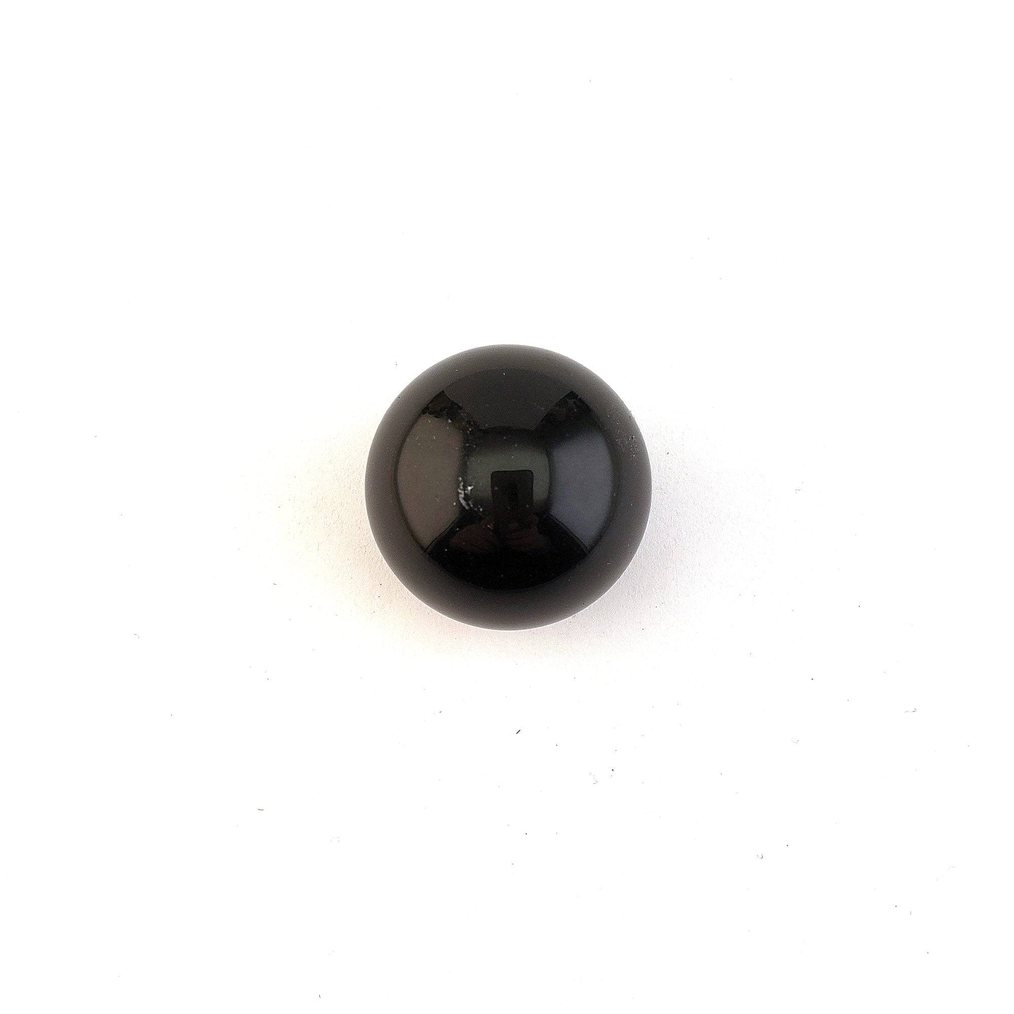 Black Obsidian Natural Crystal Sphere Gemstone Orb Marble - One 30mm Sphere - White Background
