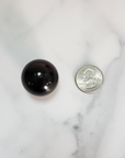 Black Obsidian Natural Crystal Sphere Gemstone Orb Marble - One 30mm Sphere - Size Comparison