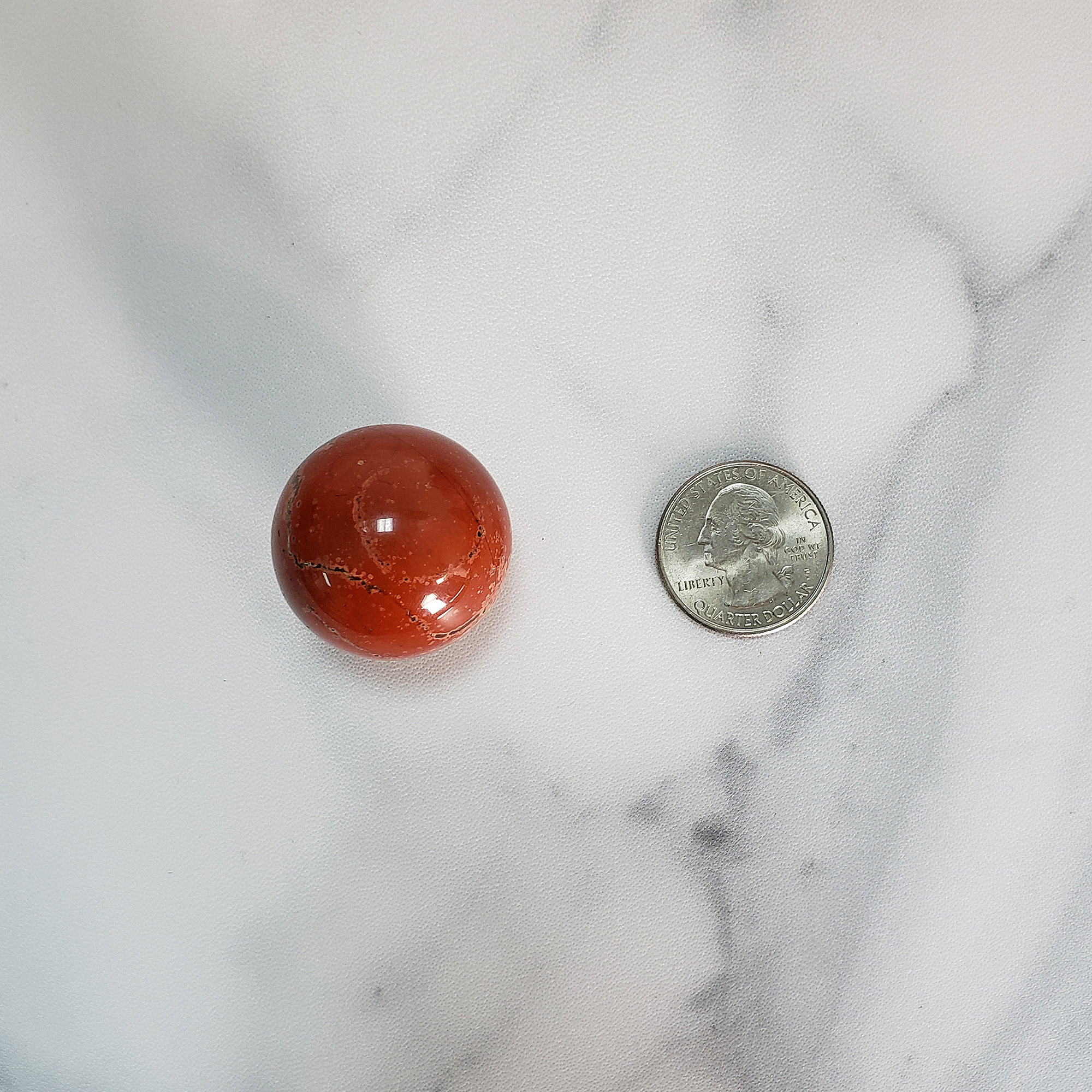 Red Jasper Natural Gemstone Sphere Crystal Orb Marble - One 30mm Sphere - Size Comparison