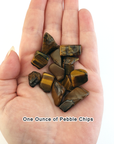 Freeform Tigers Eye Pebble Chips - By the Ounce - One Ounce in Hand