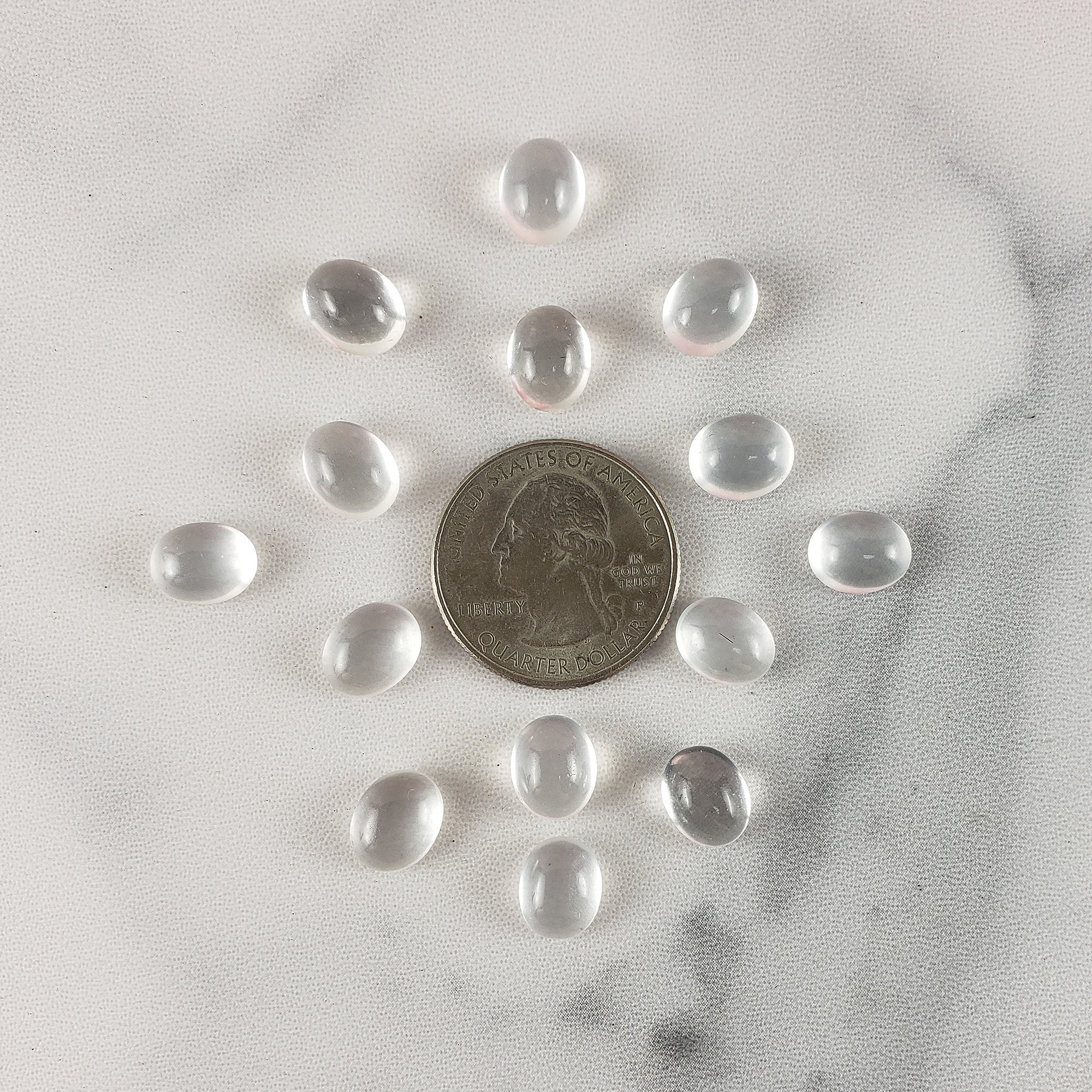 Clear Quartz Crystal Oval Gemstone Natural Stone Cabochon | 10mm - 5