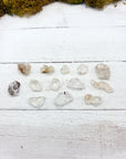 hyalite stones on white display board