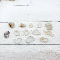 hyalite stones on white display board