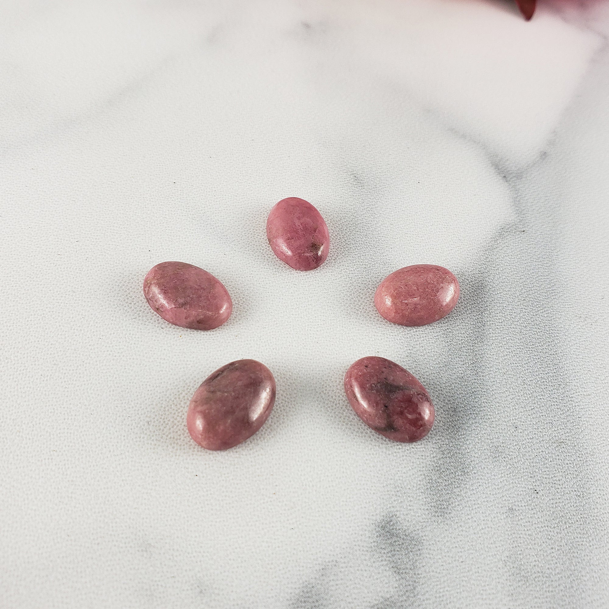 Rhodonite Crystal Oval Gemstone Natural Stone Cabochon | 14mm - 2