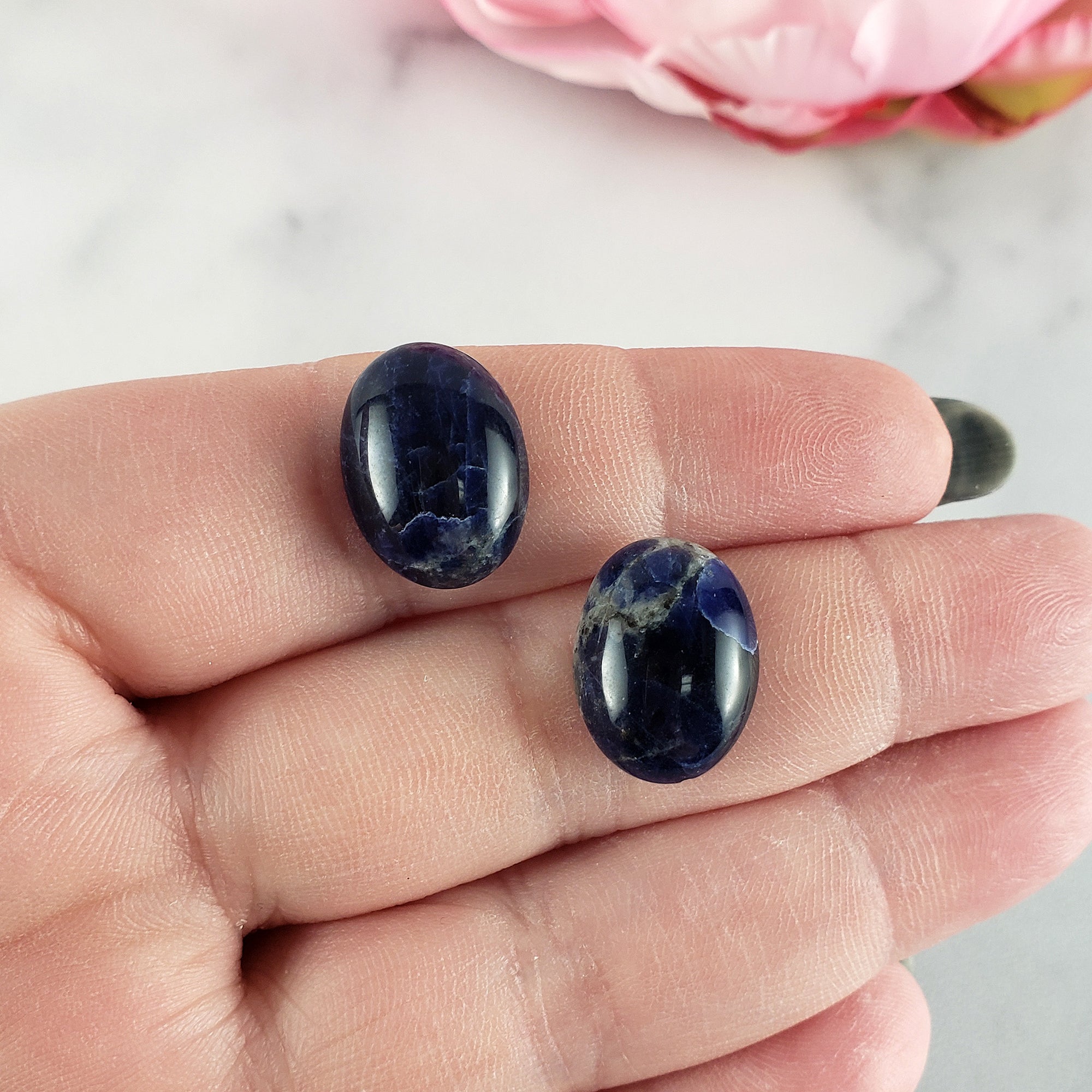 Blue Sodalite Crystal Oval Gemstone Natural Stone Cabochon | 16mm - 3