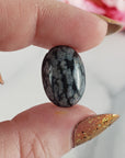 Unique Snowflake Obsidian Crystal Oval Gemstone Natural Stone Cabochon | 14mm - 2