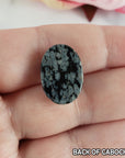 Unique Snowflake Obsidian Crystal Oval Gemstone Natural Stone Cabochon | 14mm - 1