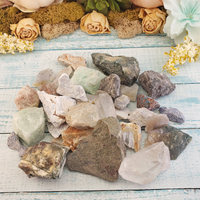 1 Pound Lot of Mixed Rough Raw Gemstones - Perfect for Home Rock Tumblers